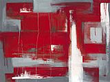 Bank Paintings - Leigh Banks Red abstract by 2011
